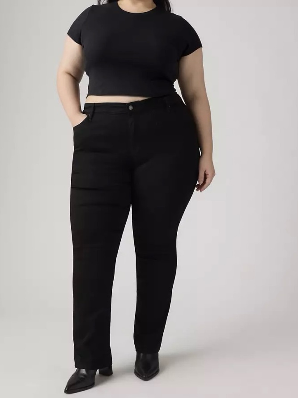724 Levi’s Black High-Rise Straight Leg Jeans